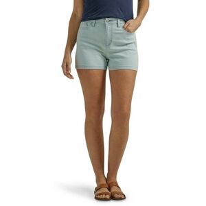 NWT Lee Womens Heritage High Rise Stretch Jean Denim Shorts Light Wash Size 12